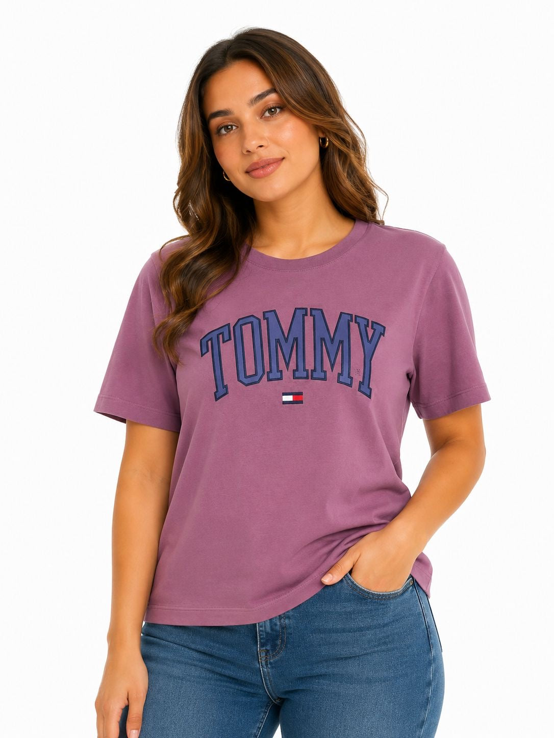 TOMMY Hilfiger-Embroidered Logo Regular Fit Cotton T-Shirt