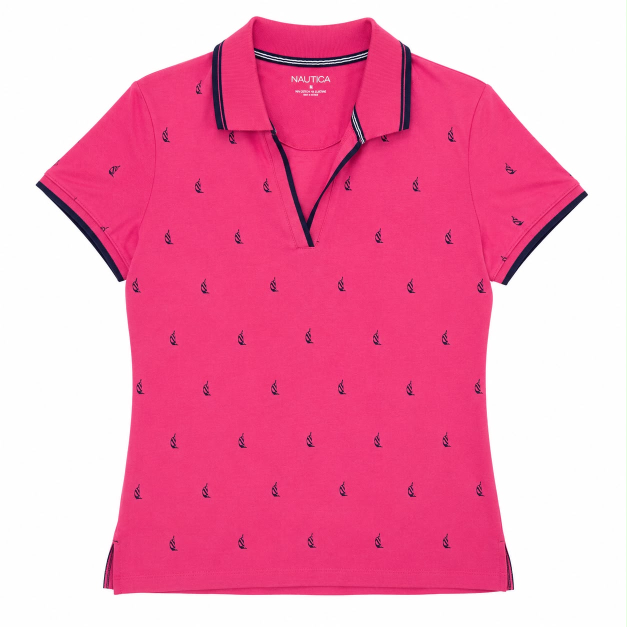Nautica Printed Split-Neck Polo
