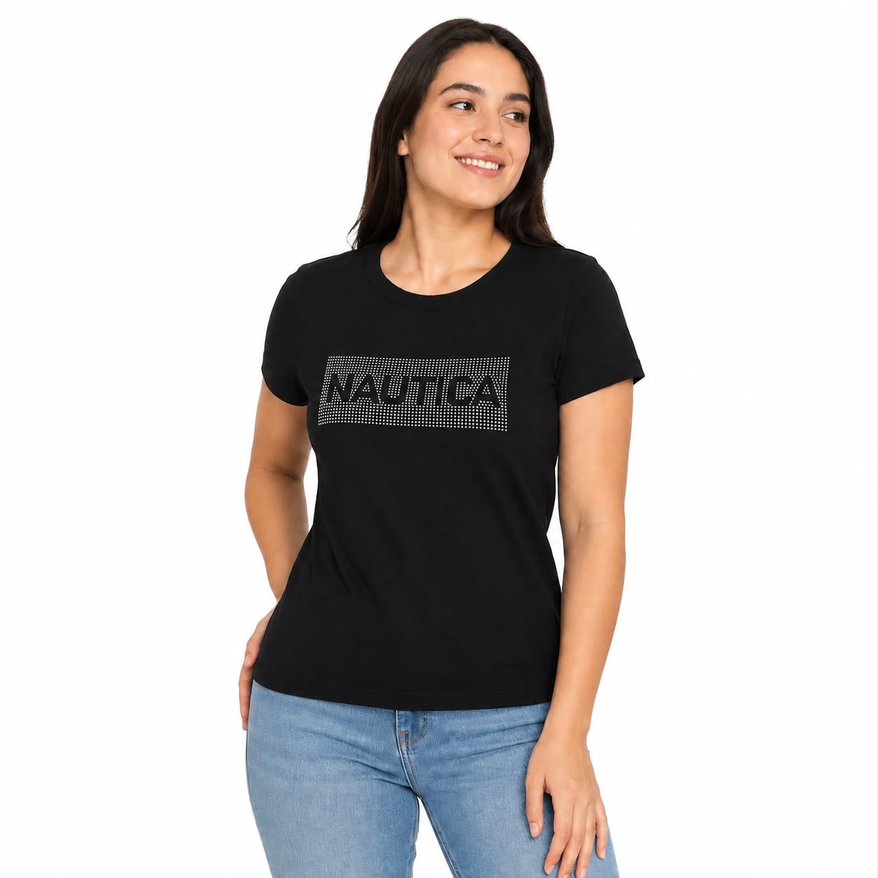 Nautica Rhinestone Logo Graphic T-Shirt