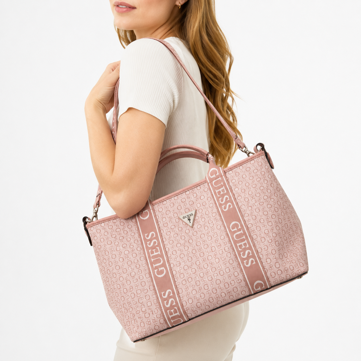 Guess Rose Petal Quinley Printed Mini Tote
