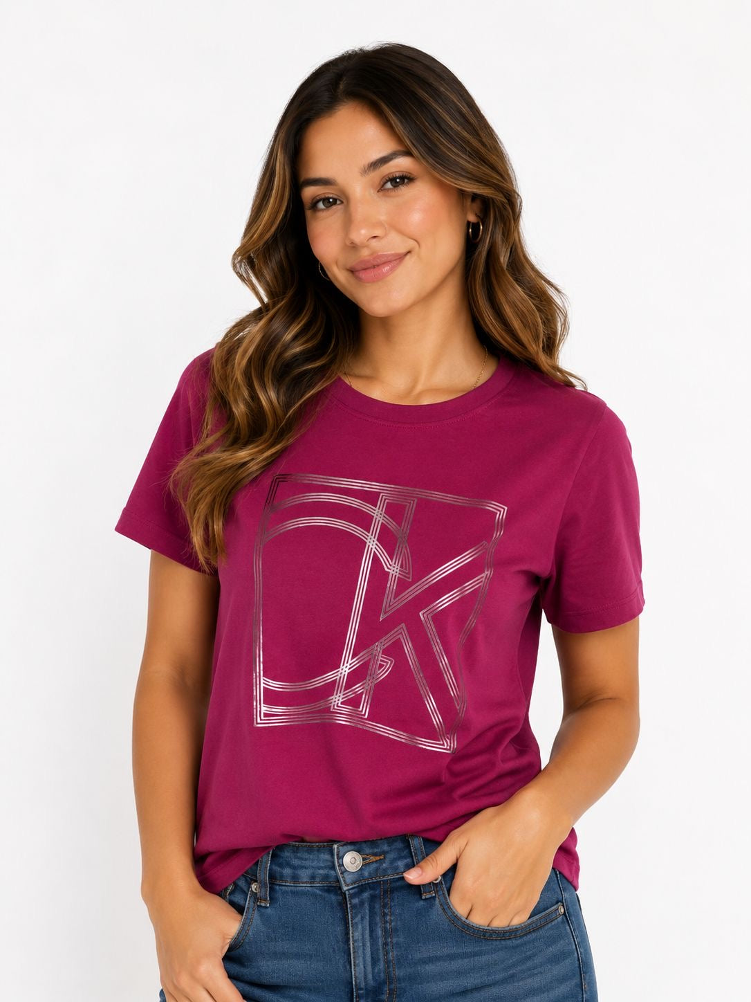 Calvin Klein -Playera o remera de manga corta Calvin Klein para dama