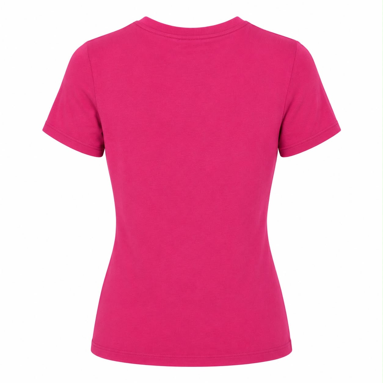DKNY brand women's pink t-shirt stands out for its striking bright logo