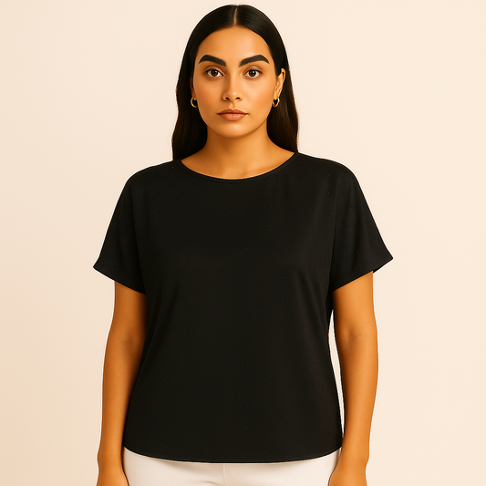 Anne Klein Bateau Neck Short Sleeve Blouse