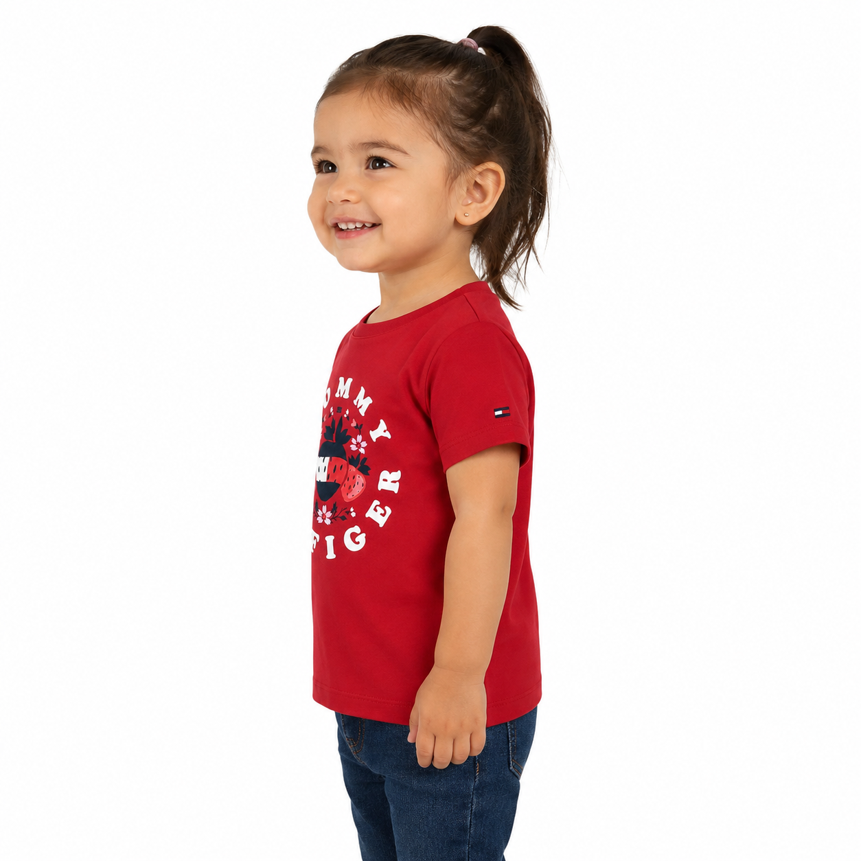 Tommy Hilfiger Girls Graphic Regular Fit Cotton T-Shirt
