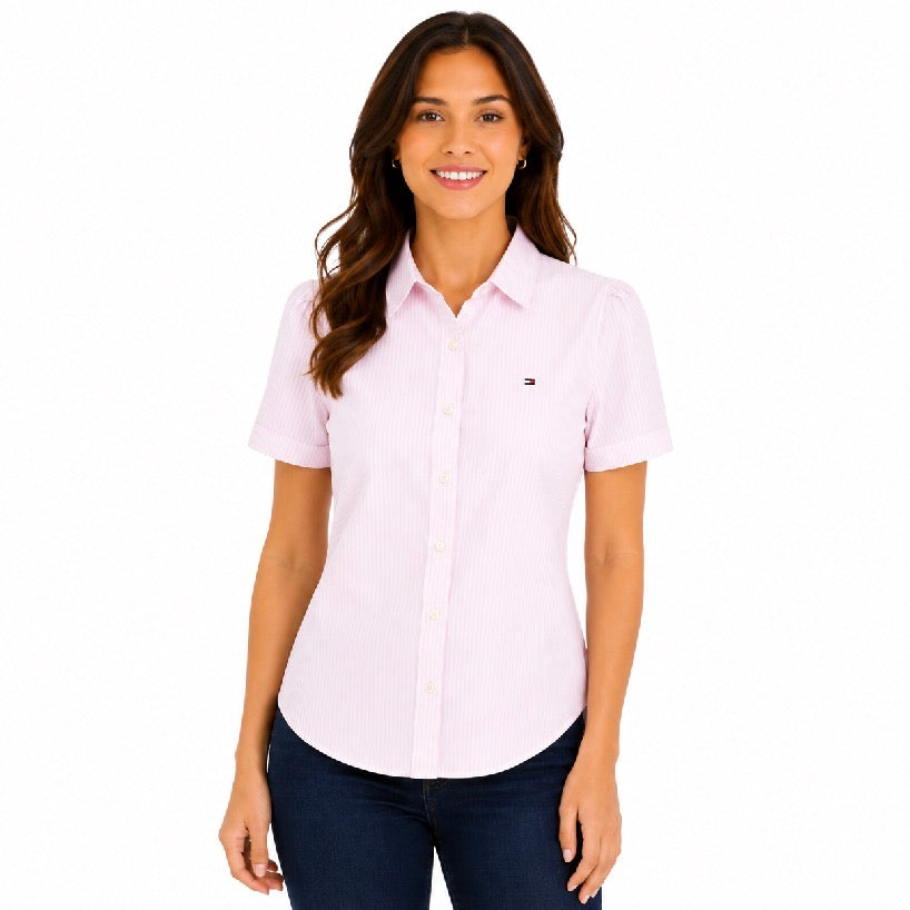 TOMMY HILFIGER-Short-Sleeve Striped Oxford Shirt