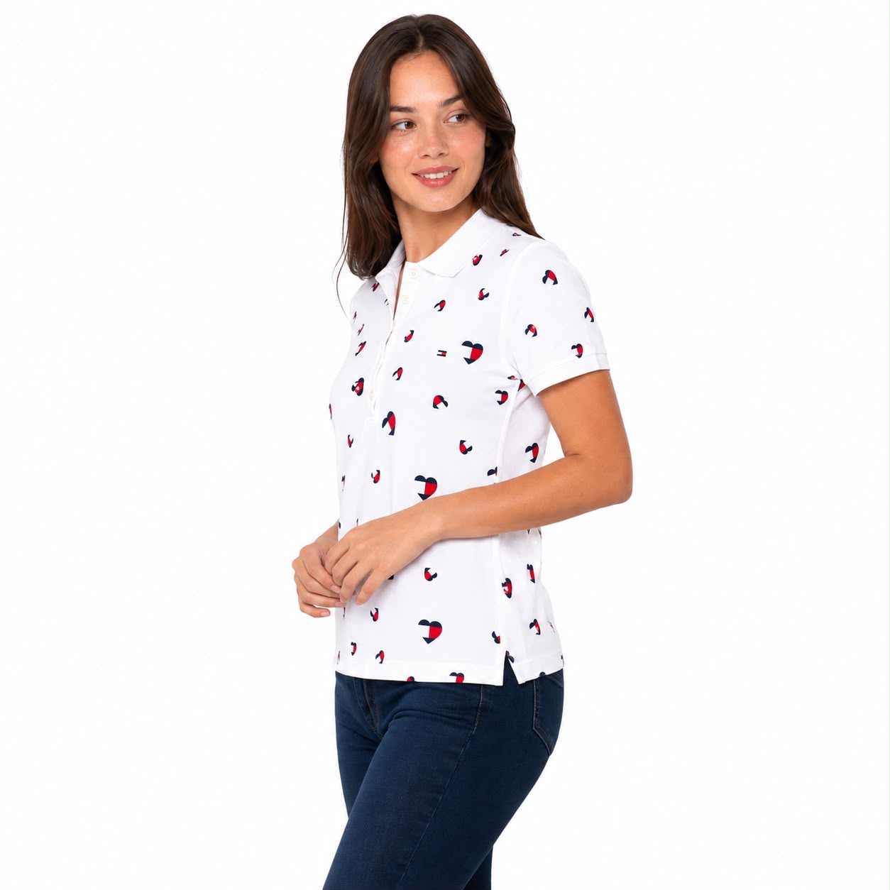 Tommy Hilfiger Heart-Print Polo Top