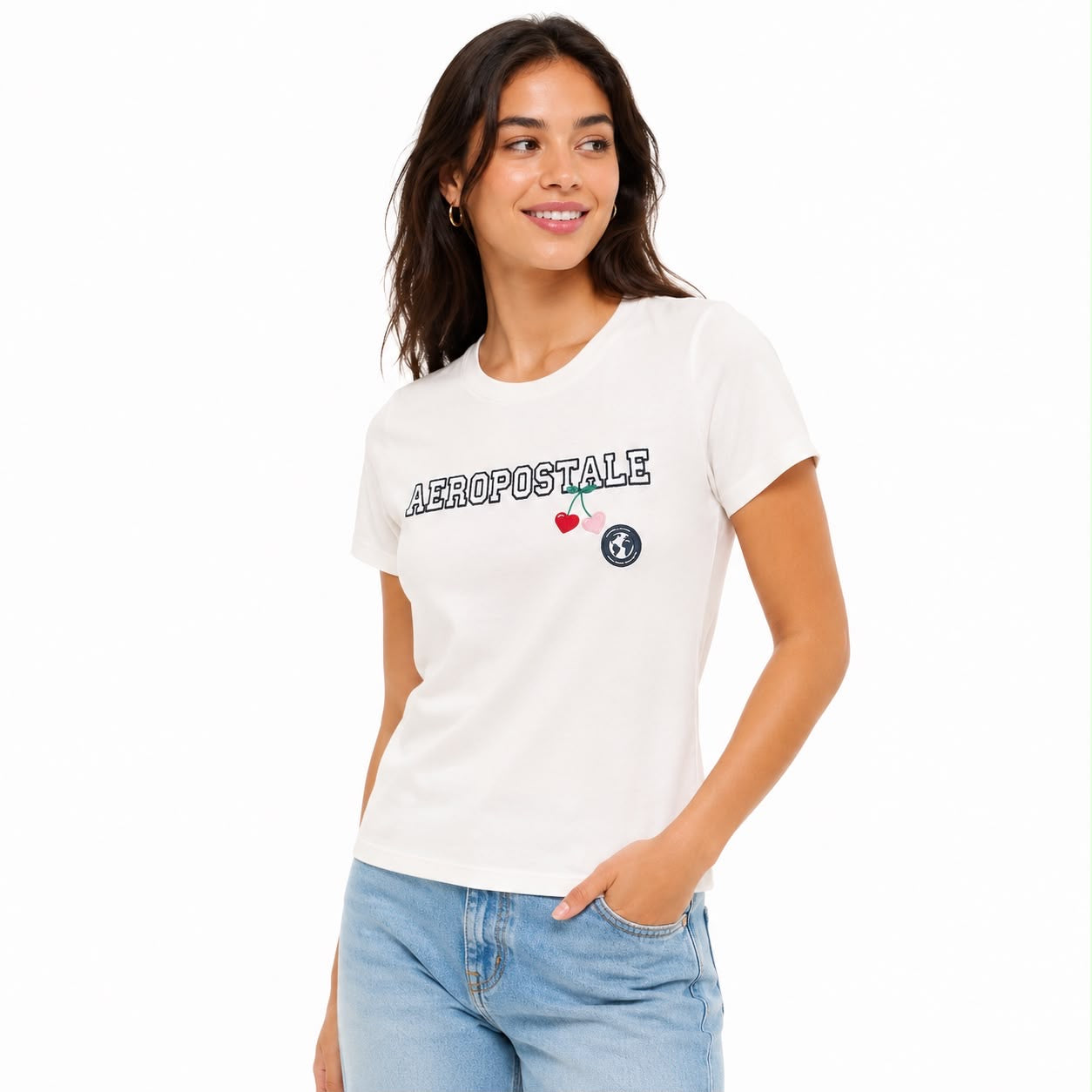 Aeropostale Cherry Heart Graphic Tee Women’s