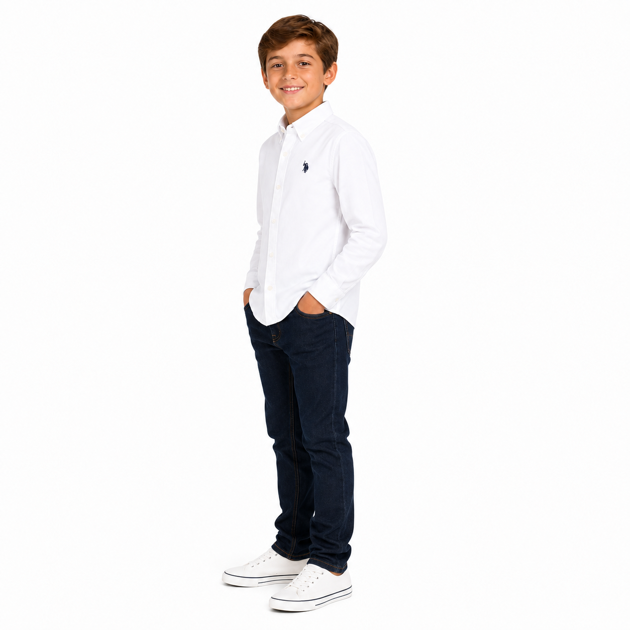 U.S. POLO ASSN-BOYS LONG SLEEVE OXFORD WOVEN SHIRT