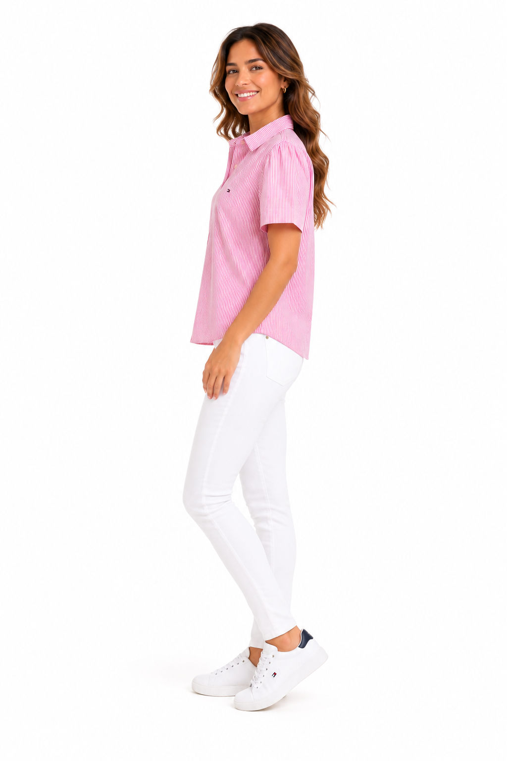 Tommy Hilfiger-Chemise Oxford à rayures à manches courtes