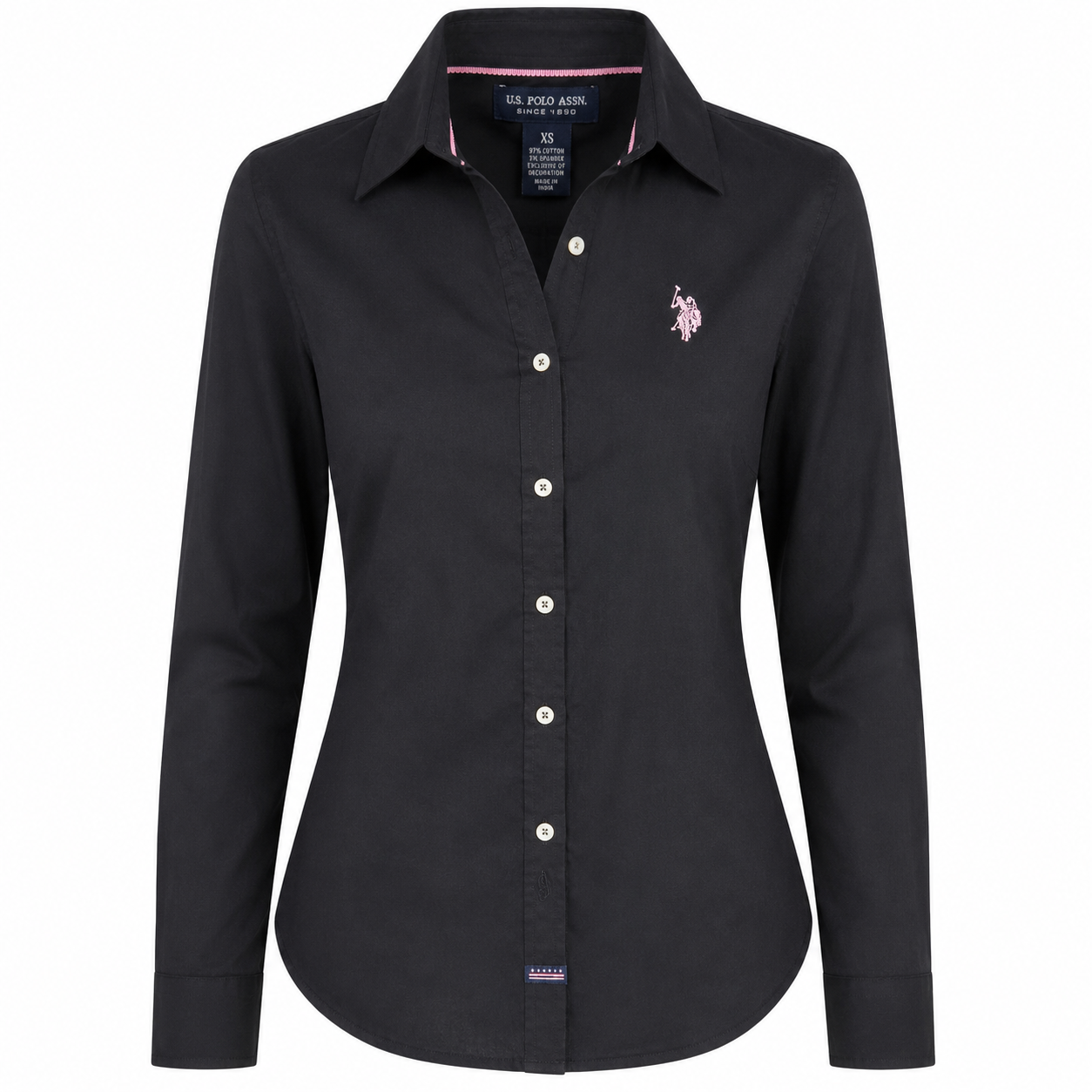 U.S. Polo Assn. Women's Black Long Sleeve Basic Shirt