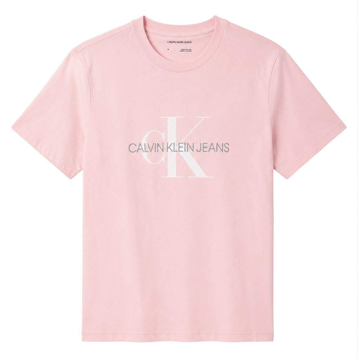 Calvin Klein Pink Regular Fit  Cotton Chenille Monologo T-Shirt