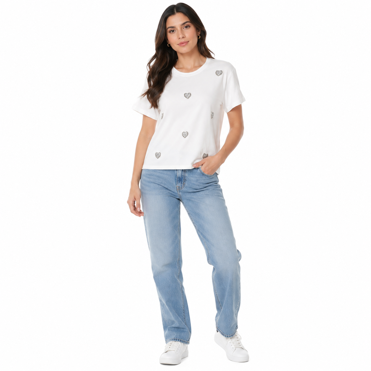 Twelve Love Twelve Love Ivory Pearls Heart Tee