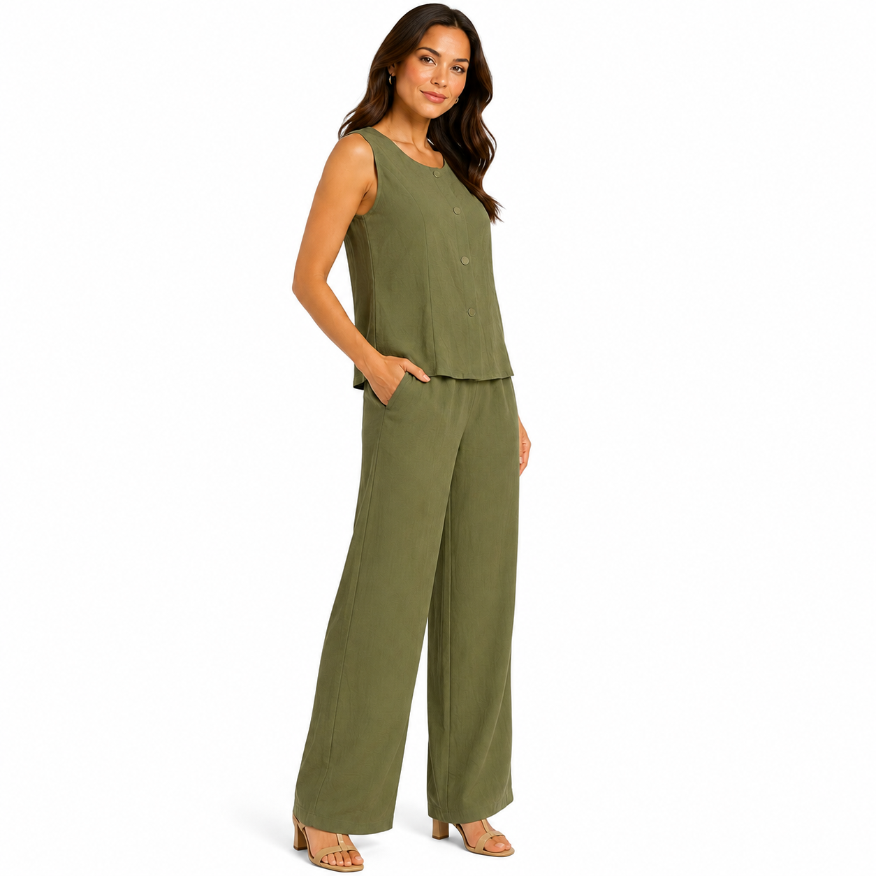 CHLOE+ JASMINE-Set of two-pieces olive green from the brand Chloe + Jasmine