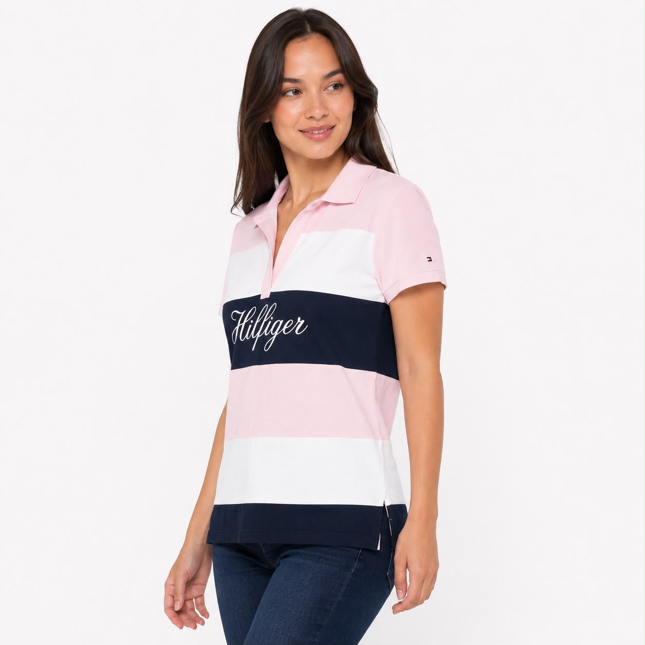 Tommy Hilfiger Colorblock Logo Split-Neck Polo