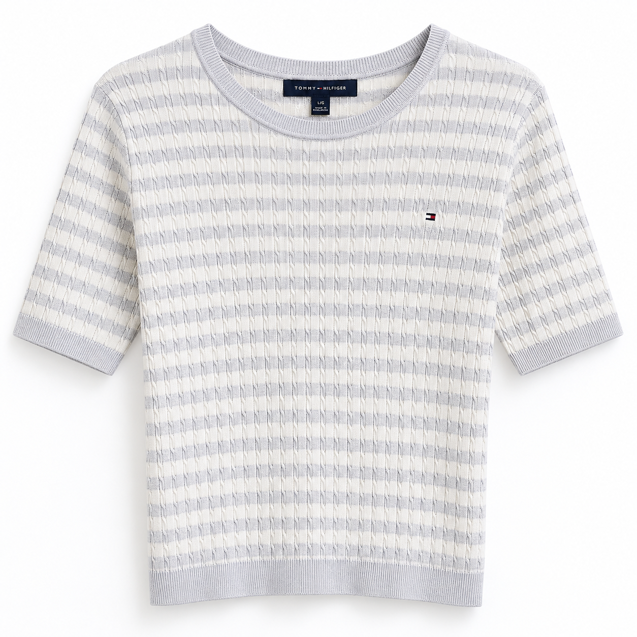 Tommy Hilfiger Short-Sleeve Cable Knit Sweater