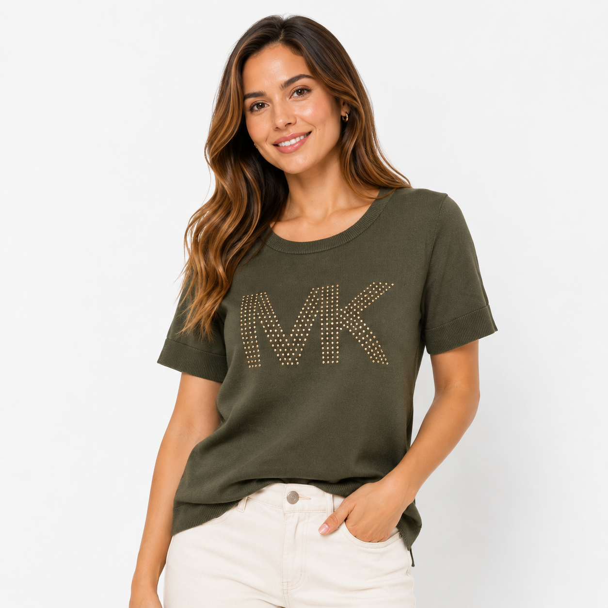 Michael Kors light knit and short-sleeved sweater