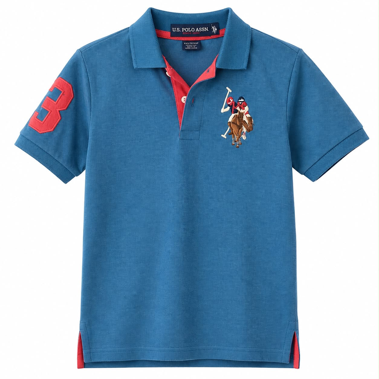 Us Polo Assn Classic solid pique polo shirt with multicolored logo