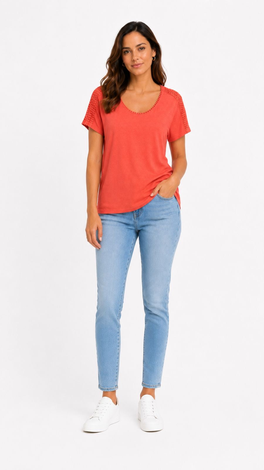 RAFAELA-Women’s DOT TRIM TEE