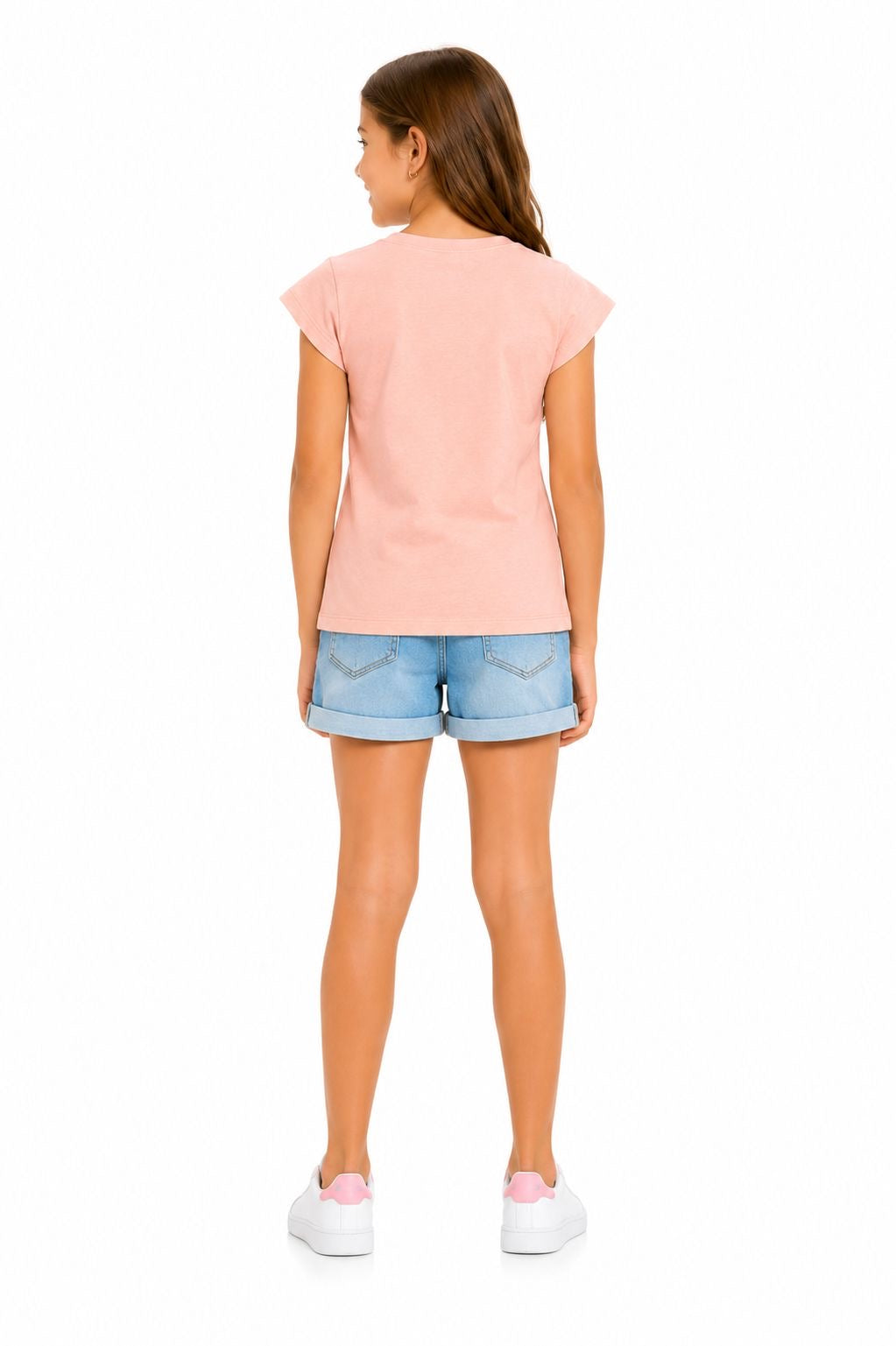 TOUGHSKINS-Pink short-sleeved t-shirt for girls