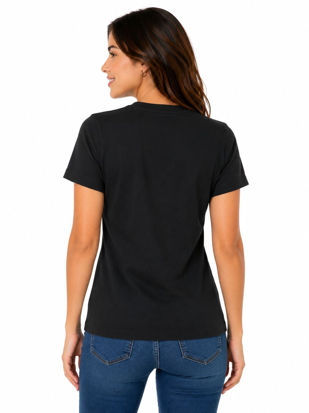 TOMMY JEANS-Black Tommy Jeans t-shirt with a small embroidered logo on the chest