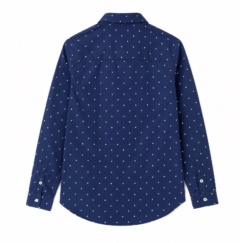 U.S Polo Assn Dot Print Long Sleeve Poplin Shirt
