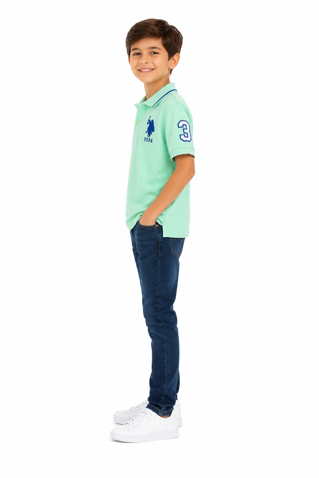 U.S Polo Association Pure Cotton Solid Polo Shirt