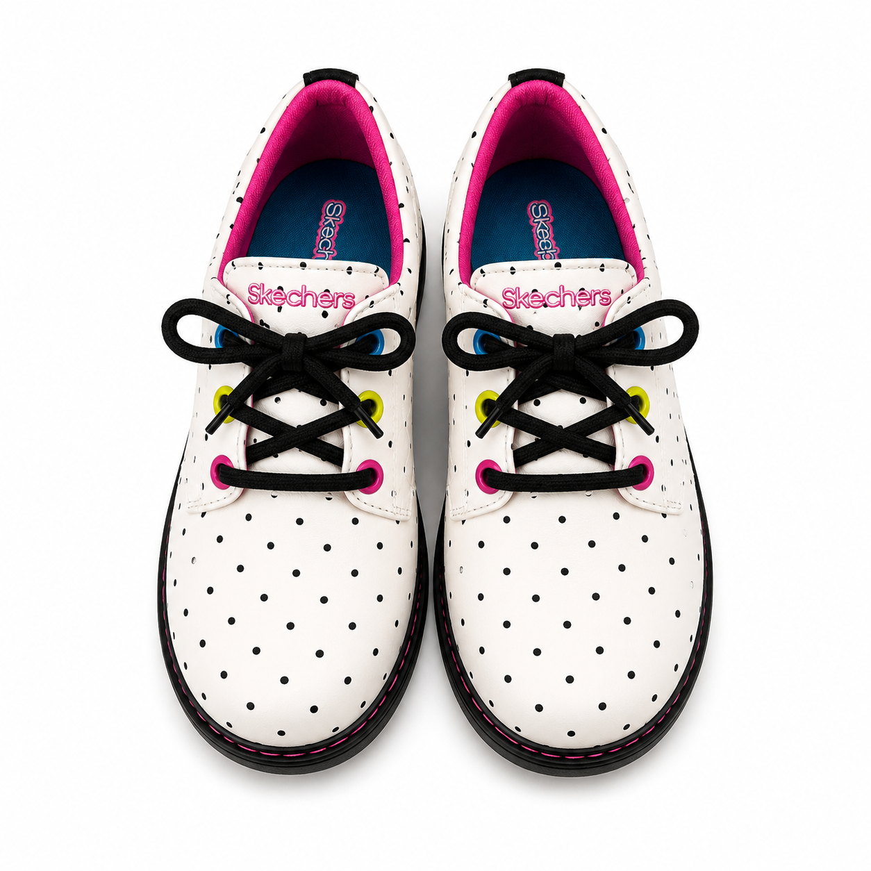 Skechers for girl model Gravlen-Supreme Vibe in white with black polka dots