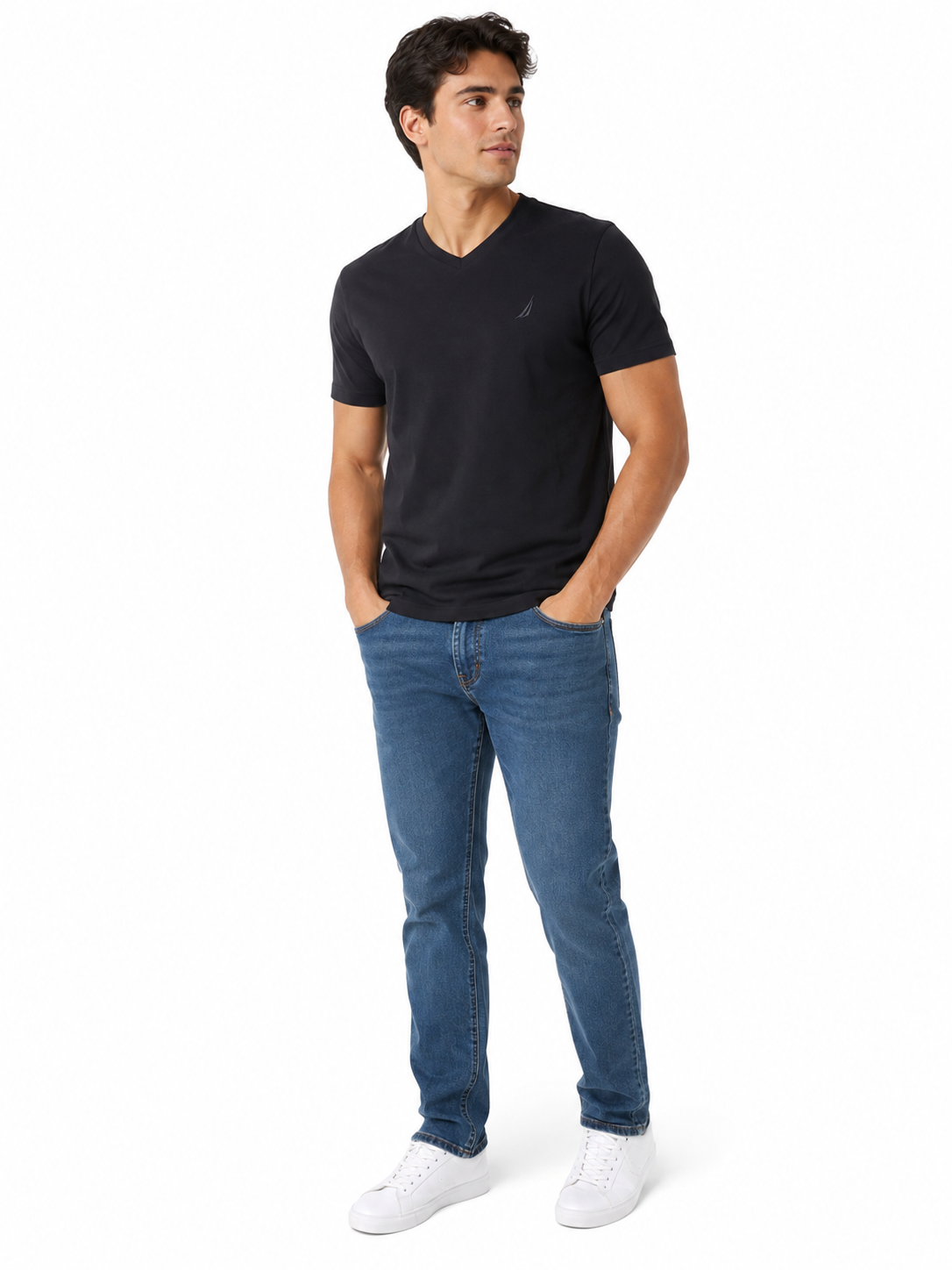 NAUTICA-Classic V-neck t-shirt in black