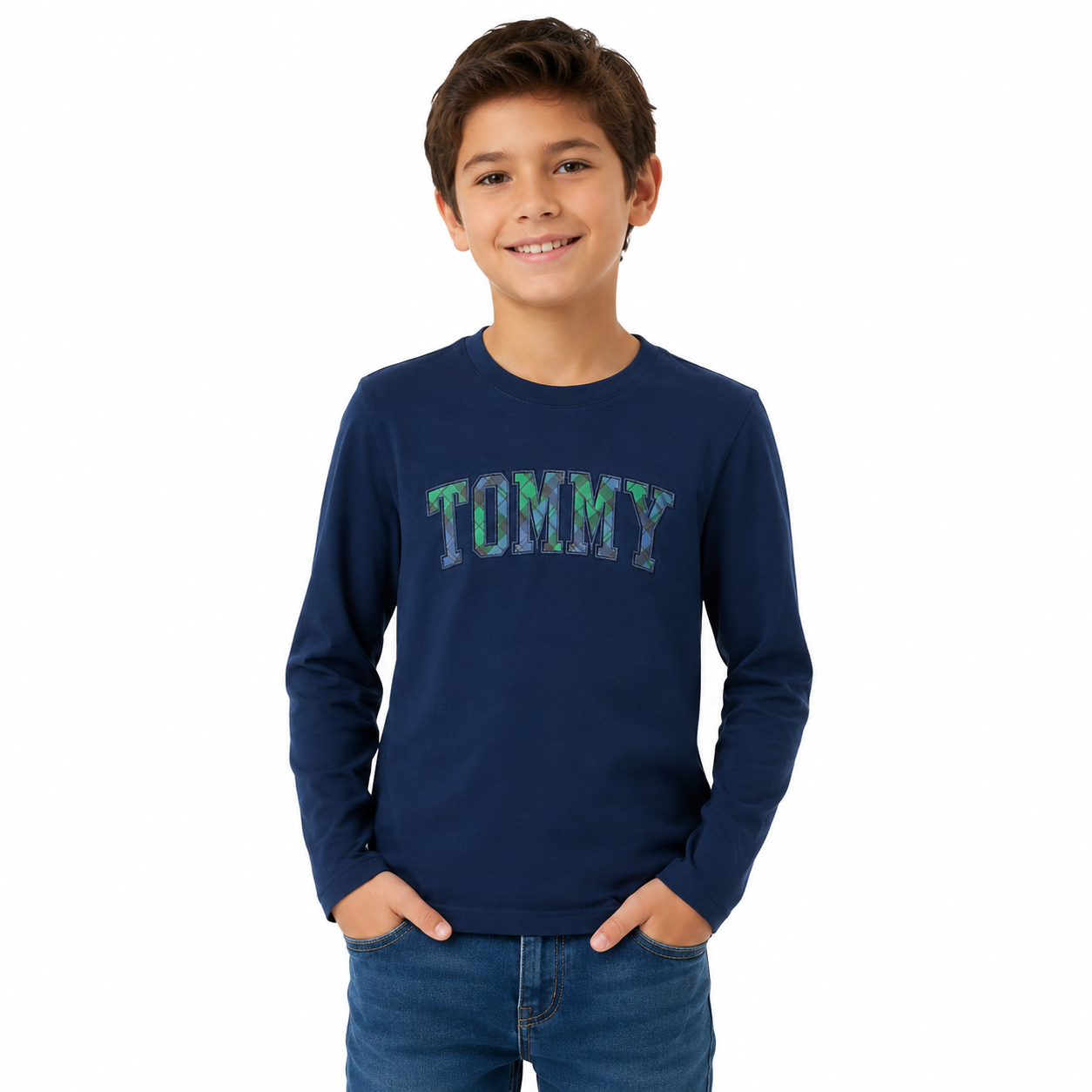 Tommy Hilfiger Kids' Black Watch Tommy Logo T-Shirt