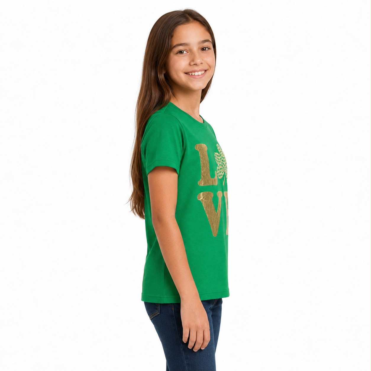 The Children’s Place Girls Love Shamrock Print T-Shirt - Green
