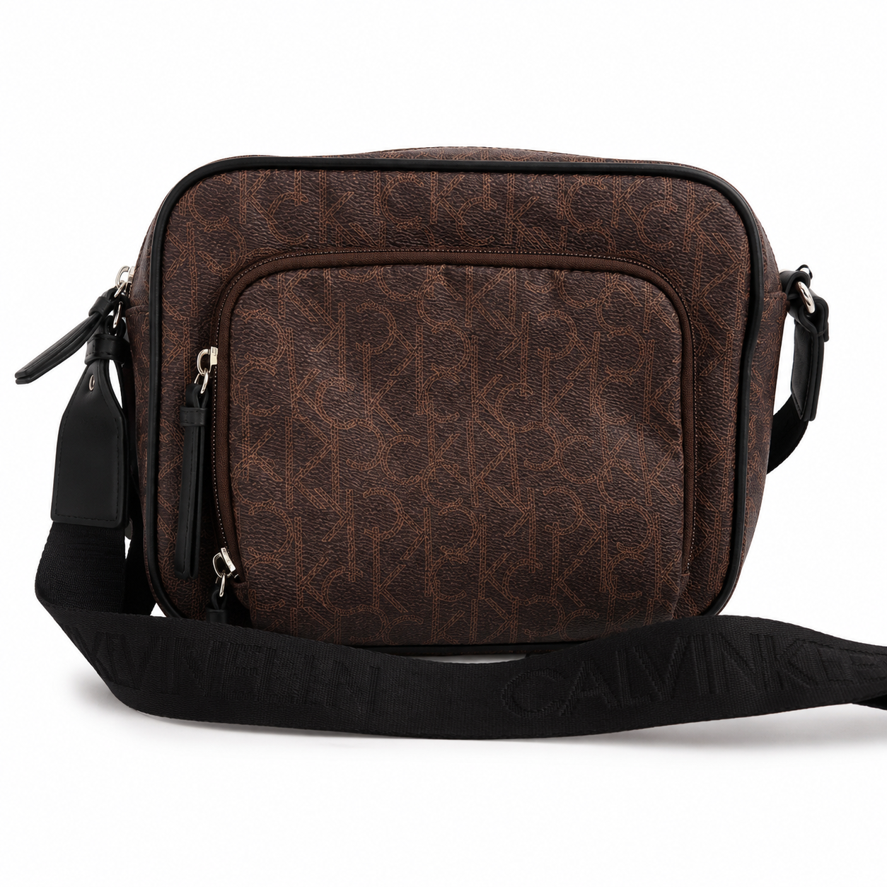 Calvin Klein Jeans brown monogram camera bag