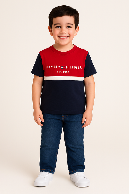 Tommy Hilfiger Kids' Monotype Logo Colorblock T-Shirt
