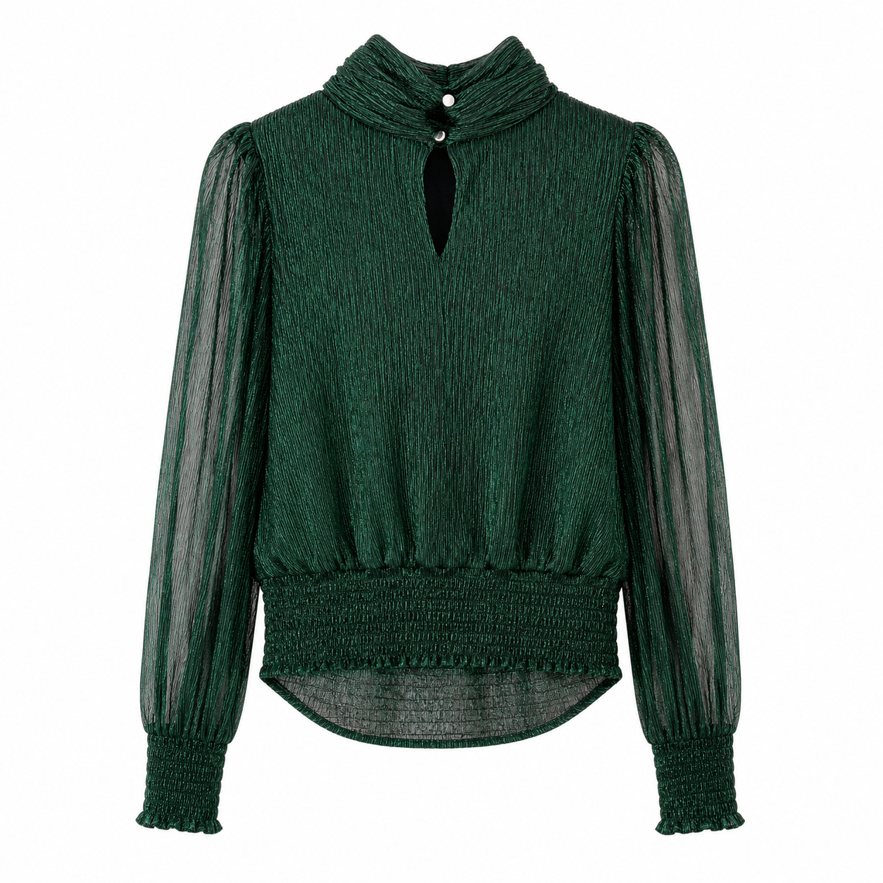Joie blouse Stands out for its sophisticated pleated and shiny finish