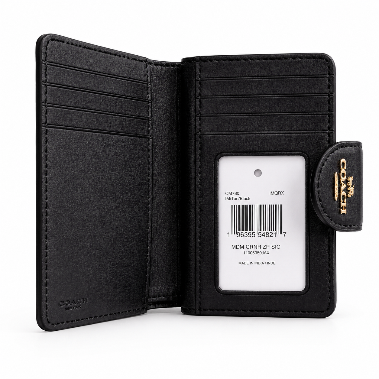 Coach Medium Corner Zip Wallet in Signature Canvas
