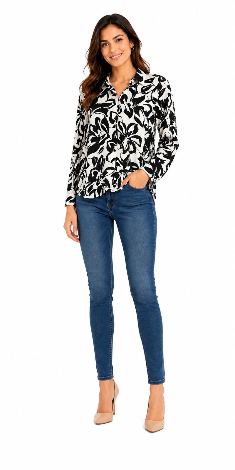Fred David Floral Motif Women’s Shirt