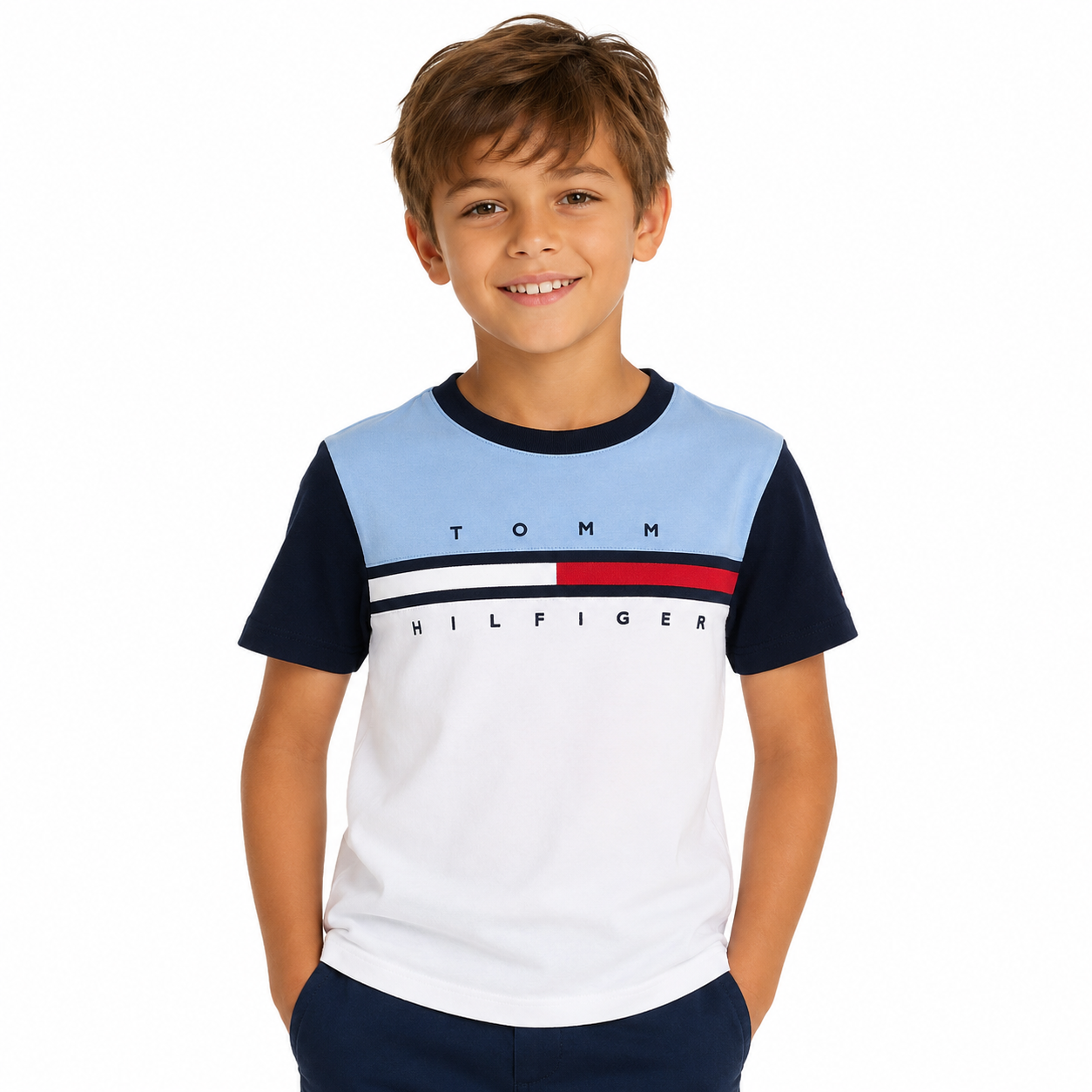 Tommy Hilfiger Kids' Colorblock Flag Stripe T-Shirt