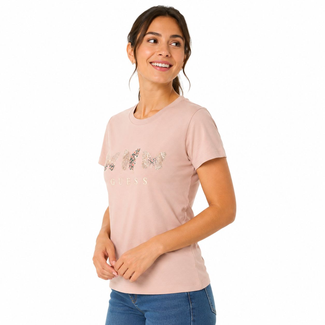 Guess t-shirt in nude or pale pink Women’s