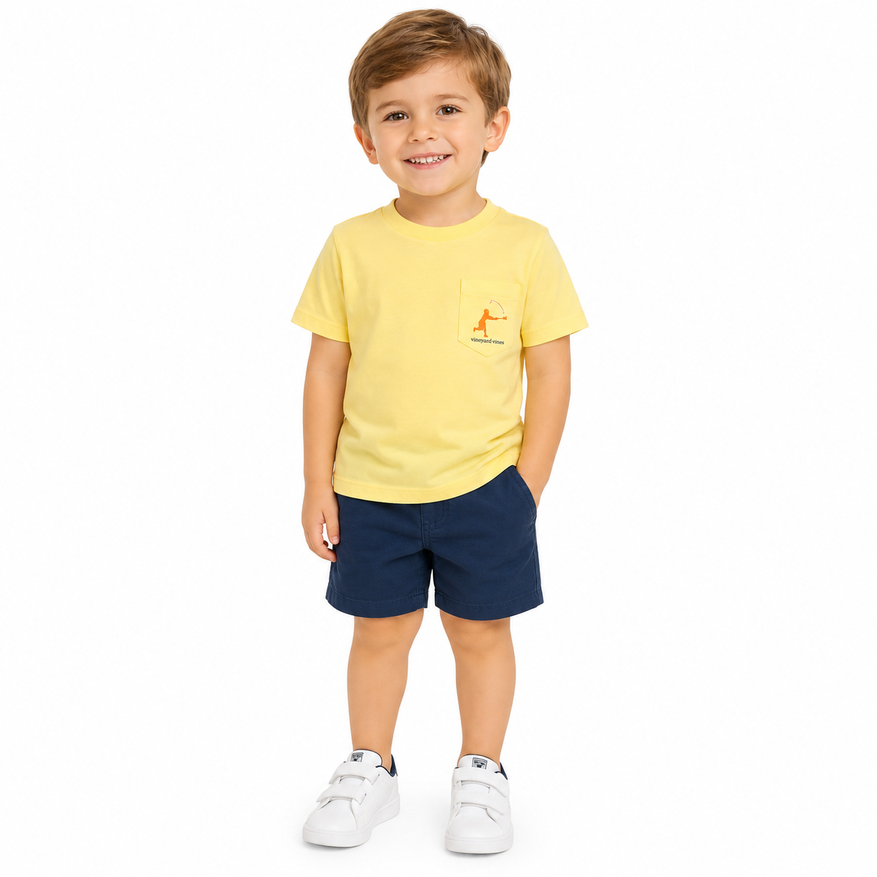 Vineyard Vine-Camiseta de manga corta con bolsillo y estampado de ballena de béisbol
