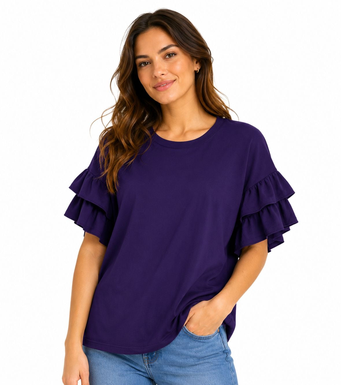 PARALLEL SKIES-Intense purple casual blouse