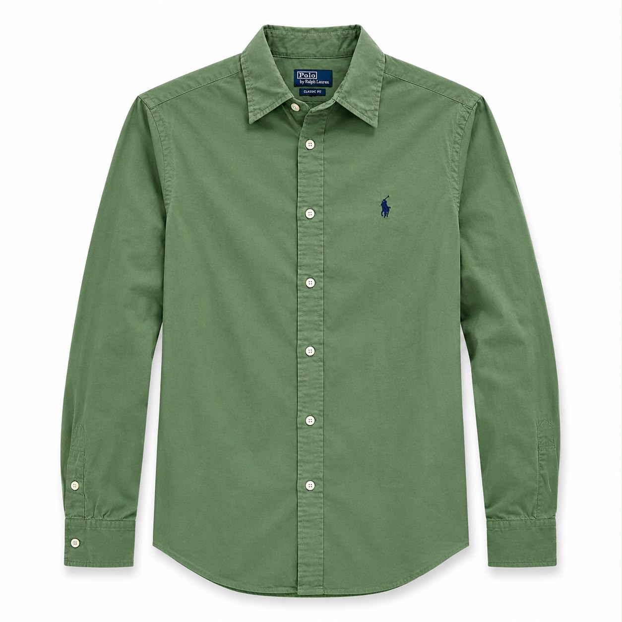 Polo Ralph Lauren Cotton Twill Shirt White Logo in green Women’s