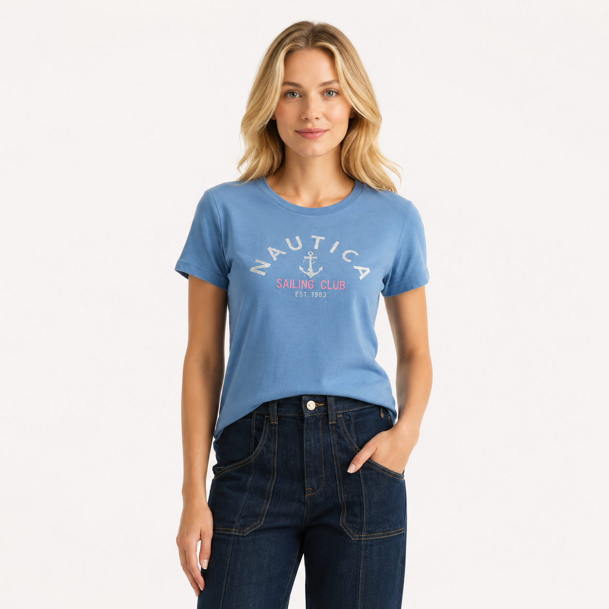 Nautica Sailing Club glitter graphic t-shirt