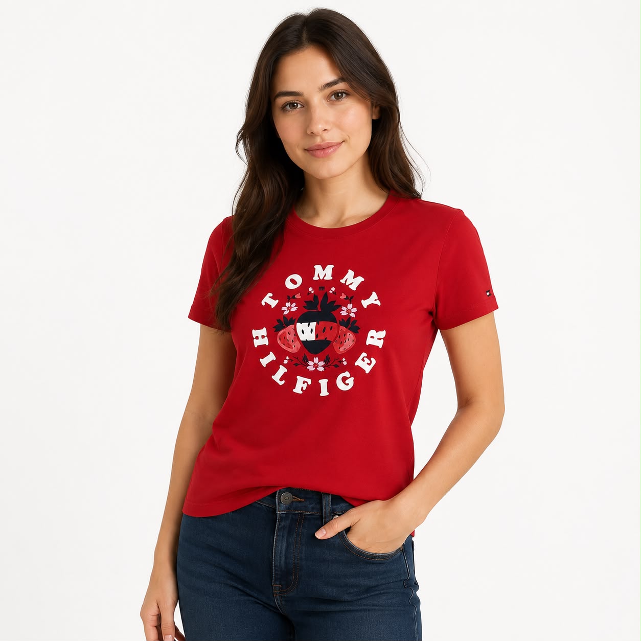 Tommy Hilfiger Girls Graphic Regular Fit Cotton T-Shirt