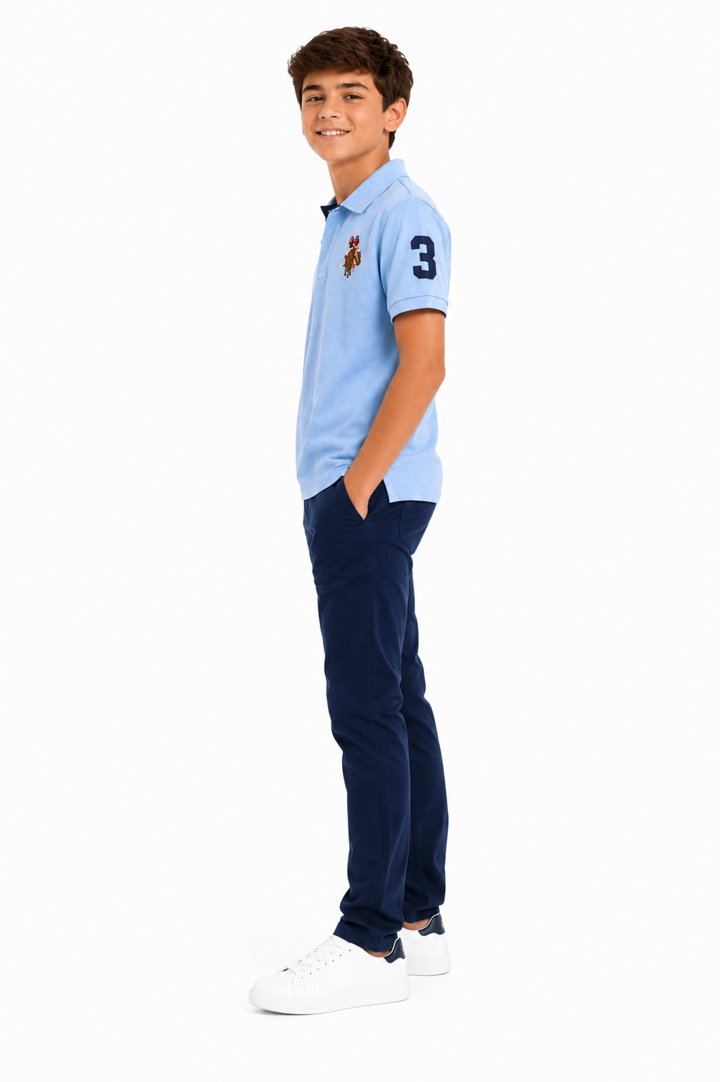 U.S Polo Assn Boys Multi Color Logo PIQUE POLO SHIRT