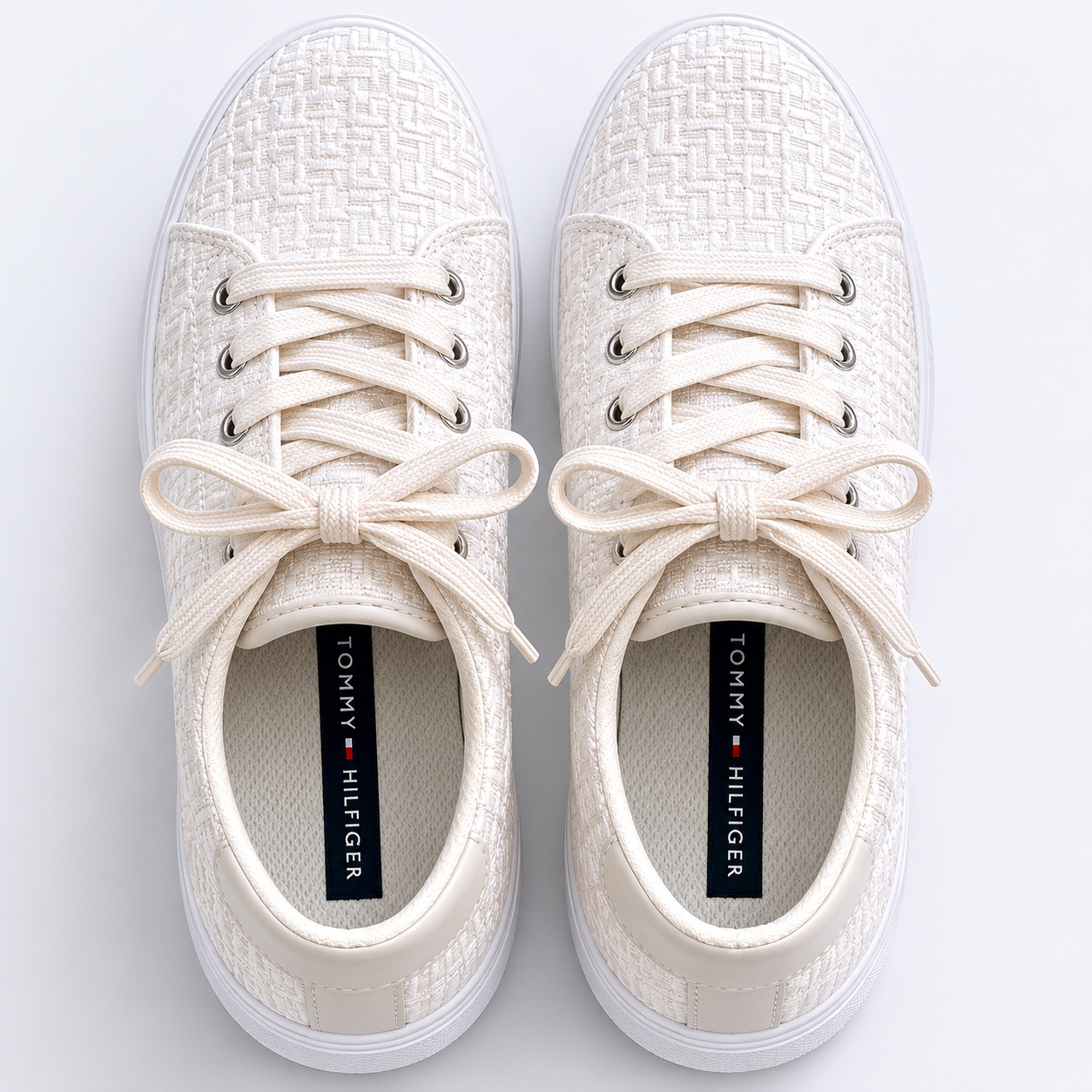 Tommy Hilfiger Platform brand in cream beige color with laces