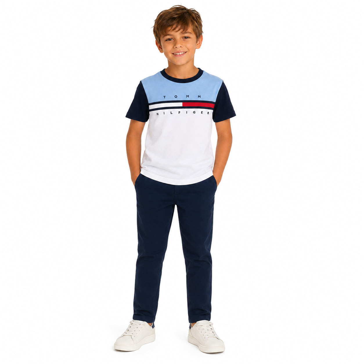 Tommy Hilfiger Kids' Colorblock Flag Stripe T-Shirt