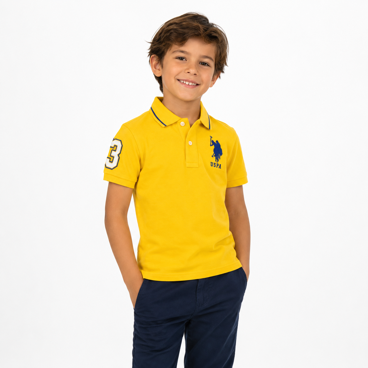 US Polo ASSN Boys Solid Collar Polo