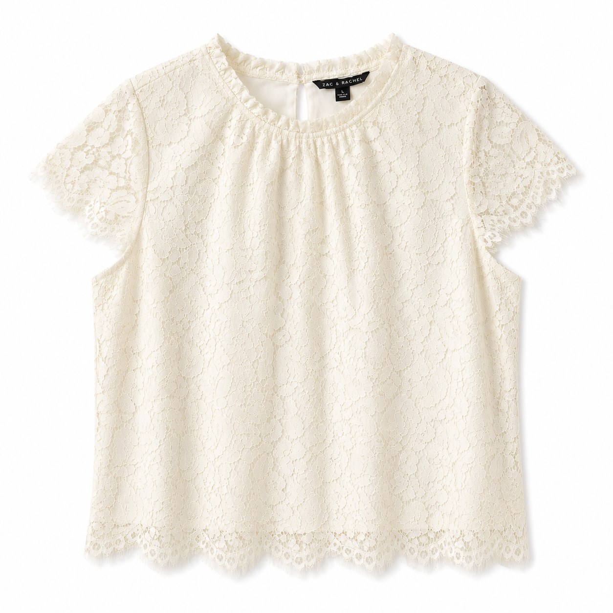 Zac & Rachel White Casual Lace Top