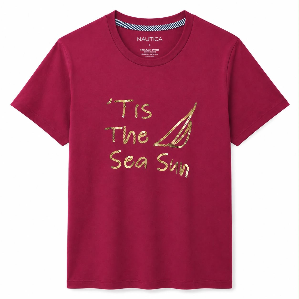 Nautica Sequin 'Tis The Sea Sun Graphic T-Shirt
