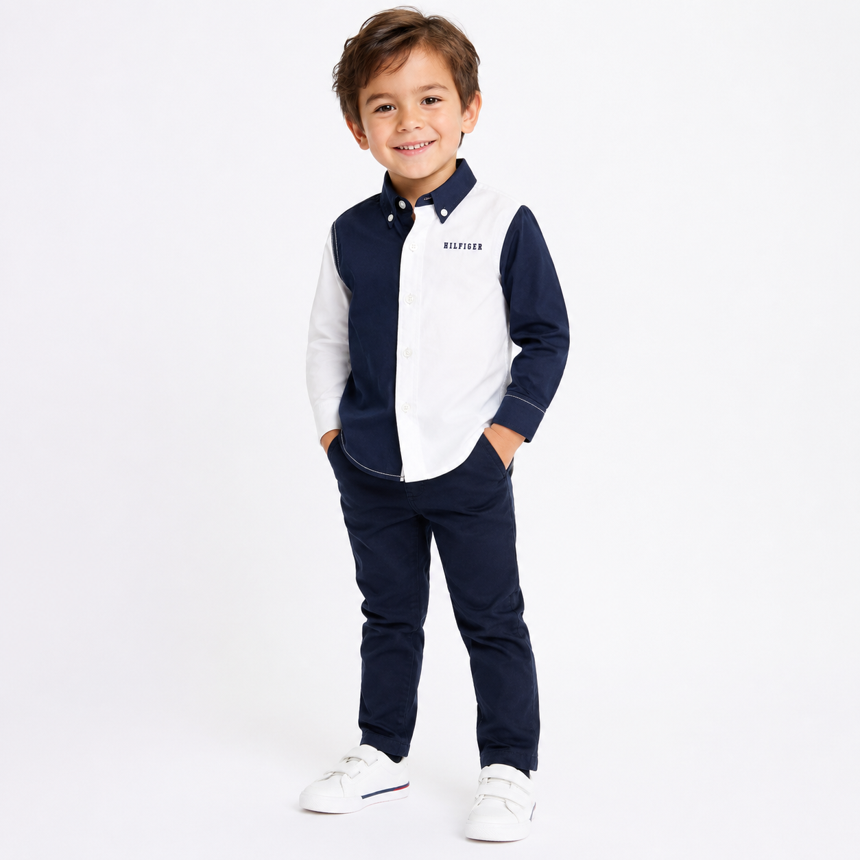 Tommy Hilfiger Toddler and Little Boys Classic Tommy Long Sleeve Shirt