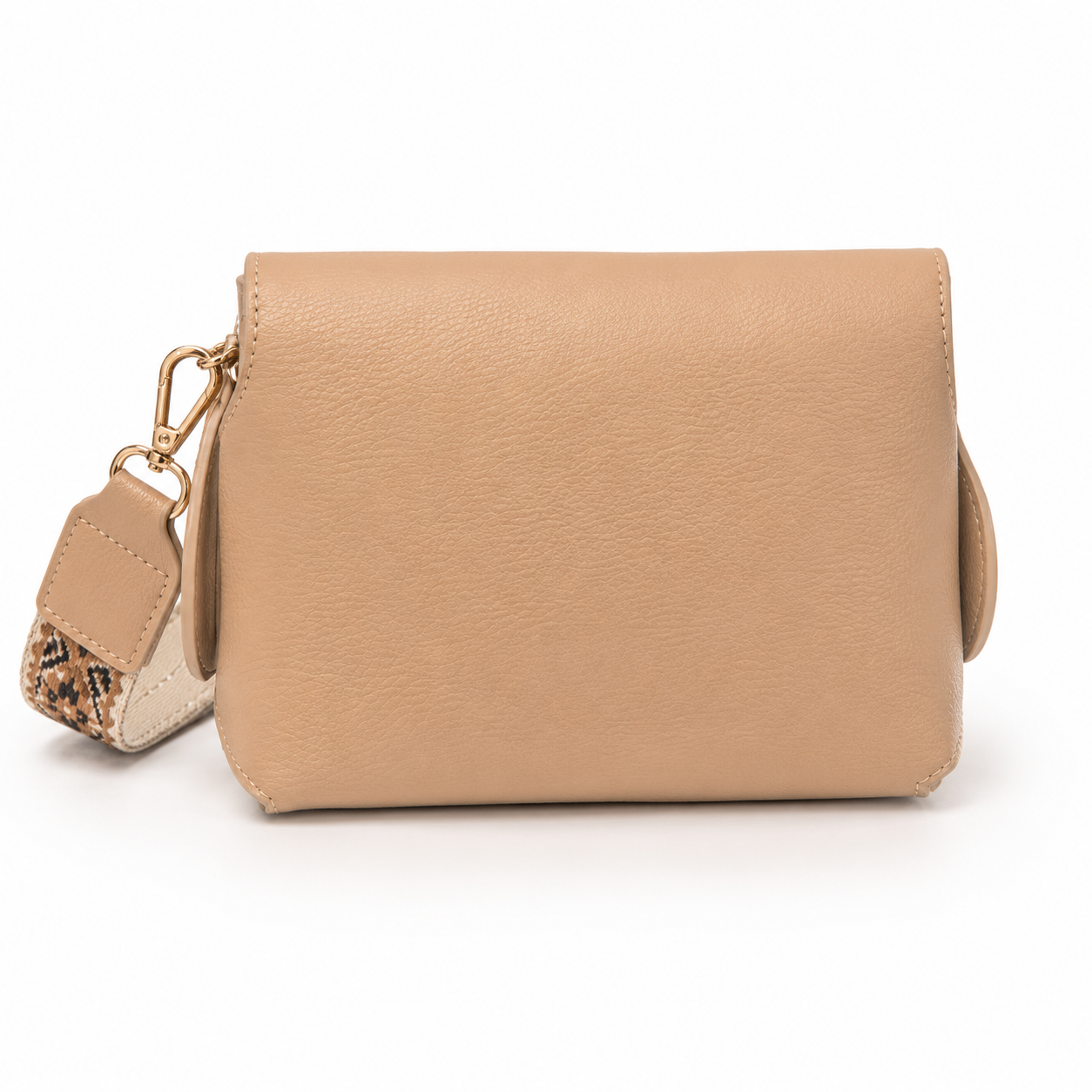 Le Miel Bamboo Twist Lock Flap Crossbody Bag